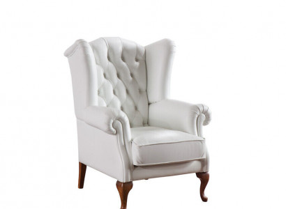 Chesterfield Wingback Armchair Upholstered TV Office Couch Genuine Leather CL-F3